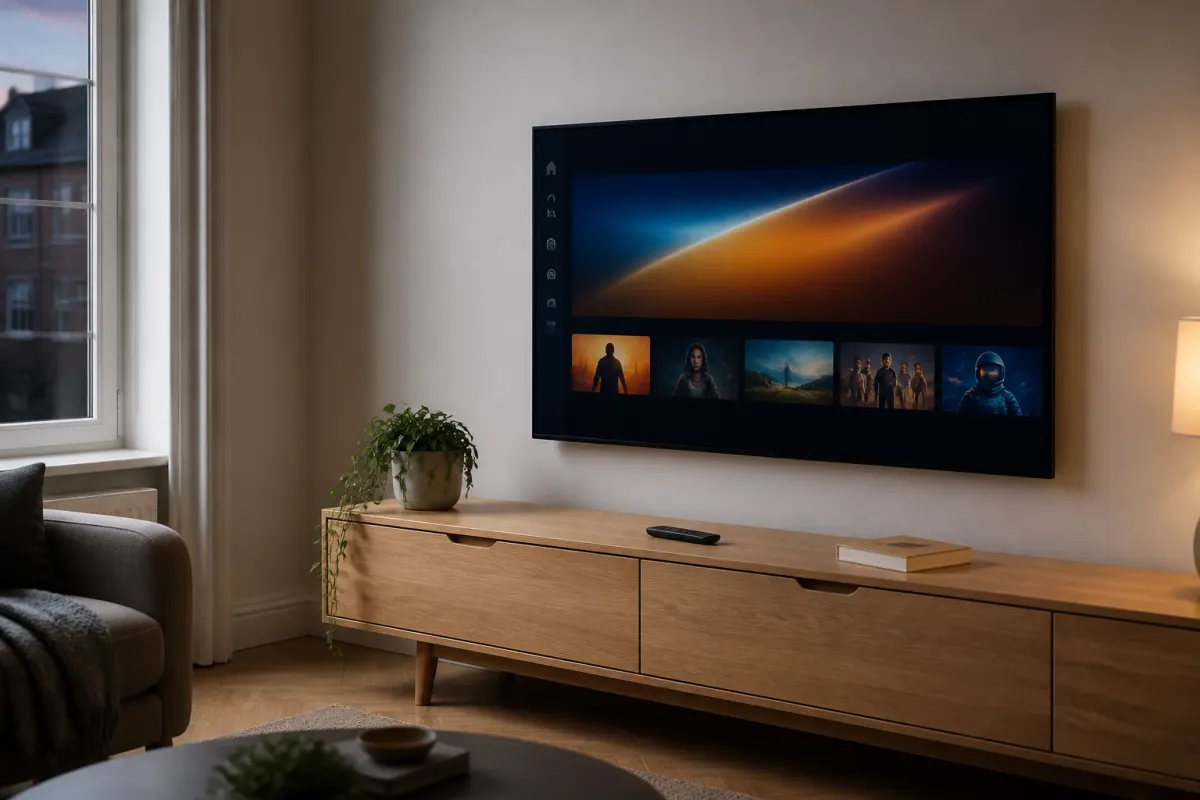 Living room TV ready for IPTV Geeks setup